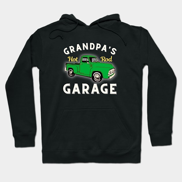 Grandpa's Hot Rod Garage Classic Vintage Hoodie by S.Fuchs Design Co.